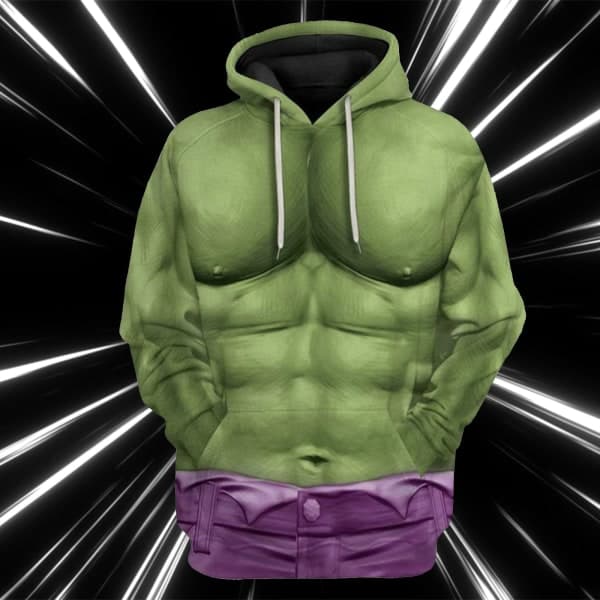 Hulk Cosplay Periferi Hættetrøje Jul Voksen Sweatshi LS S