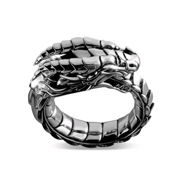 Punk Drage Ring, drage Ring, gotisk Rose Gull Dragehode Ring 9