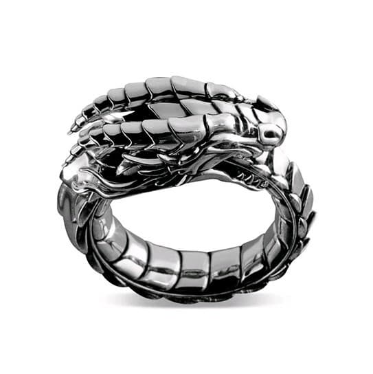 Punk Dragon Ring, drakring, gotisk roséguld drakhuvudring 9