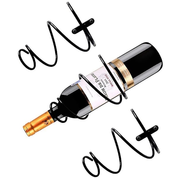 4 stk Veggmontert Flaskeholder Multi-bruk Metall Vin Display