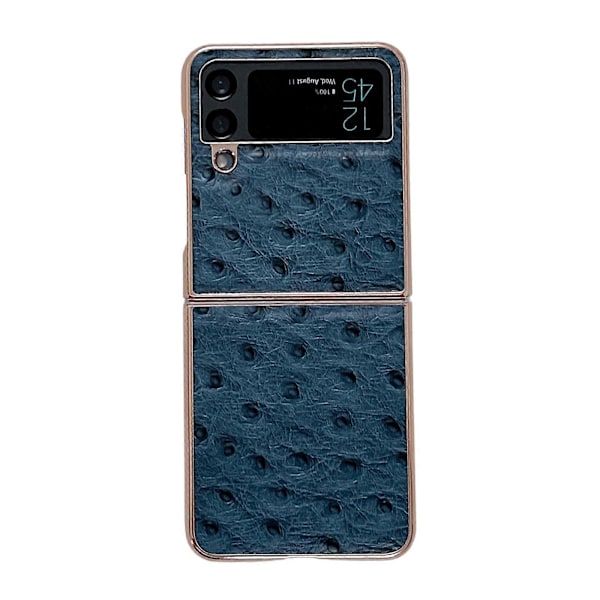Samsung Galaxy Z Flip4 5G nahkainen strutsikuvioinen nano-galvanointi puhelinkotelo