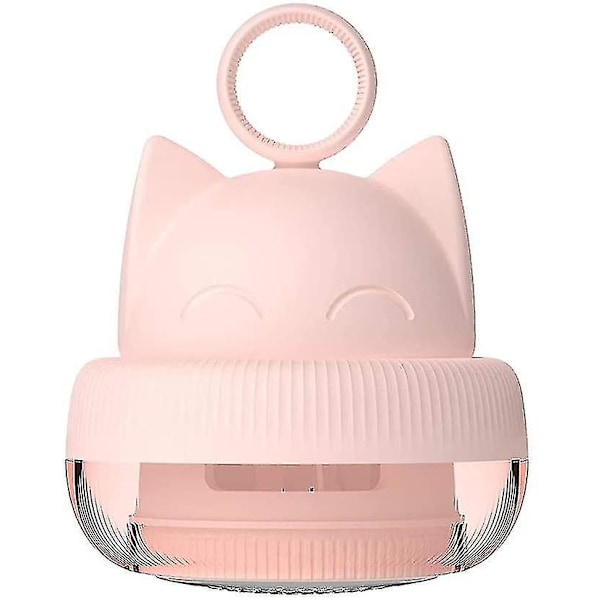 Mini katteformet fnugfjerner til tøj pink