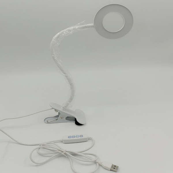 LED-läslampa, läslampa med klämma för säng white