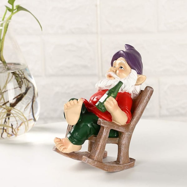 Hagegnome Utendørs Hagedekorasjon Harpiks Hagefigur 8 x 8 x 15 cm