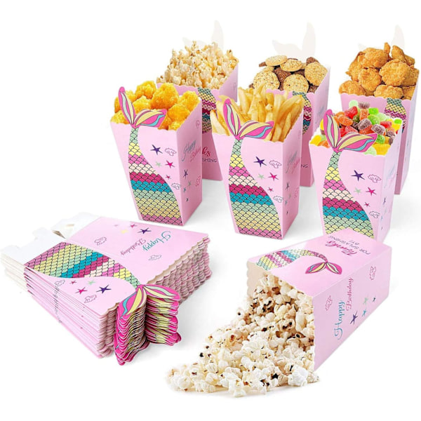 50 stk. havfrue popcornposer popcornboks papp partyposer