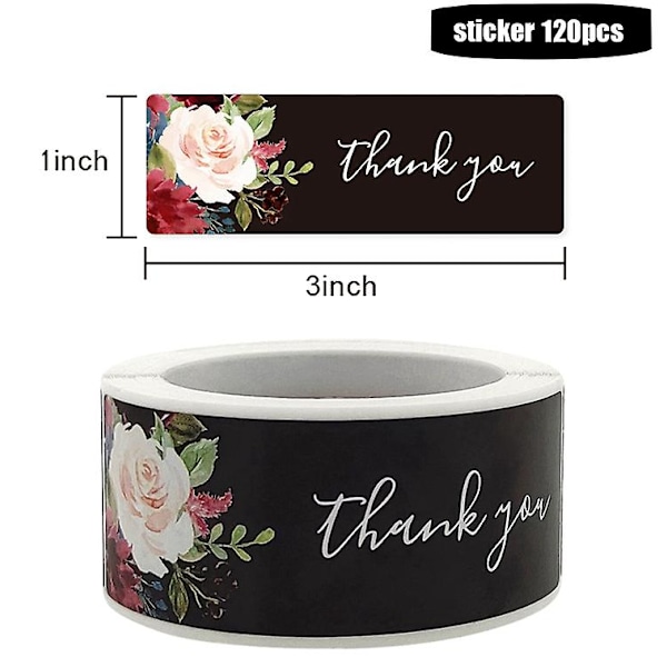 120 stk. Tak Sticker Kuvertforsegling Scrapbog Sticker