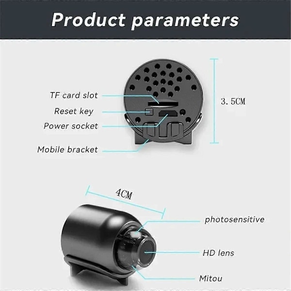 Mini 1080P HD -kamera WiFi Langaton Yönäkö Liiketunnistus Videokamera Kodin Turvakamera
