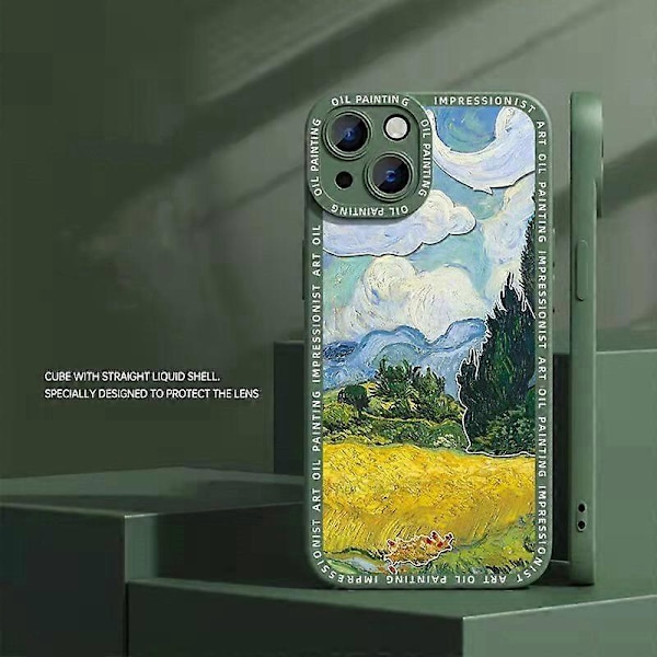 För Apple iPhone 14 Pro mobilskal flytande silikon anti-dropp skyddsfodral graffiti kreativt skyddsskal