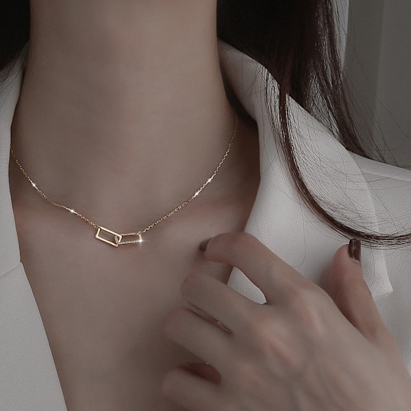 Hule Firkant Halskæder Dame Niche Design Frostklar Geometrisk gold