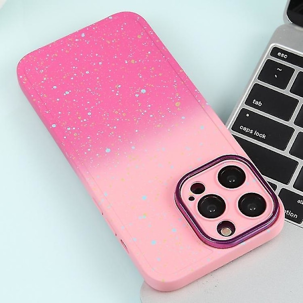 För Iphone 14 Plus Gradient Stjärnklar Silikon Skal med Linsskydd