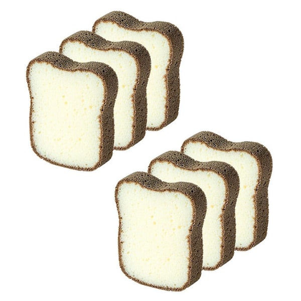 6 stk. rengøringssvampe toastdesign opvaskeklud praktisk svamp