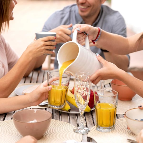 360ml Dricksglas Set om 4 | Klara Tumbler Vattenglas för Vardagsbruk | Stadiga Höga Pintglas för Highball | för Juice, Cocktail