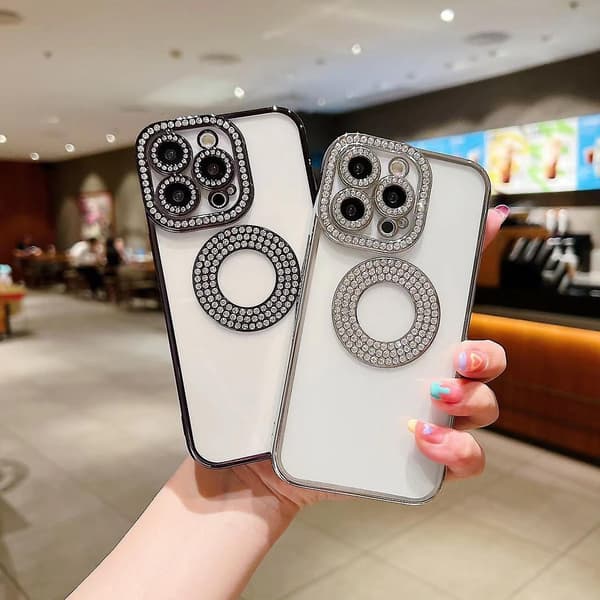 Elektroplettert diamant TPU-telefondeksel for iPhone 15 Pro