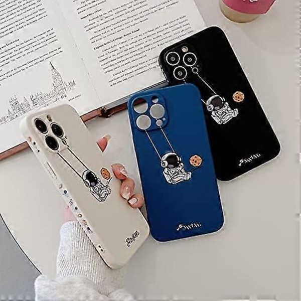 för iPhone 16 Pro Max Sött Skal, Cool Tecknad Gungande Astronaut Planet Måne Design Stilfull TPU Stötfångare Stötsäker Anti-Slip Skyddande Mode Skal
