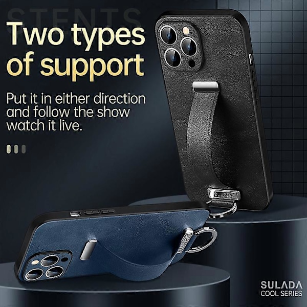 Til iPhone 13 SULADA Cool Series PC + Lædertekstur Hudfølelse Stødsikkert Telefoncover (Sort)