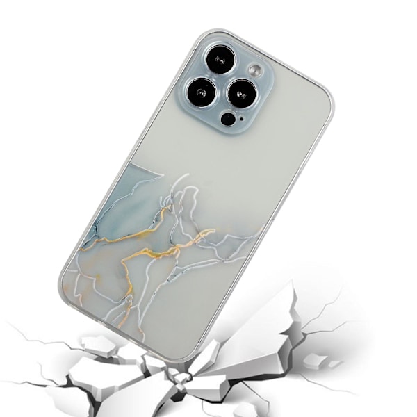 Mjukt TPU-telefonfodral för iPhone 15 Pro, präglat marmormönster skyddande telefonskal