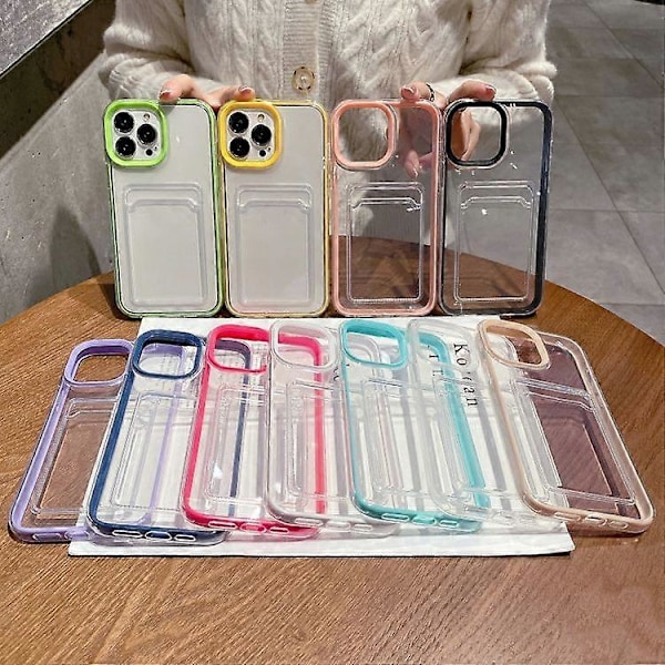 iPhone 15:lle 360 Kirkas PC Hybrid TPU Puhelinkotelo Korttipaikalla