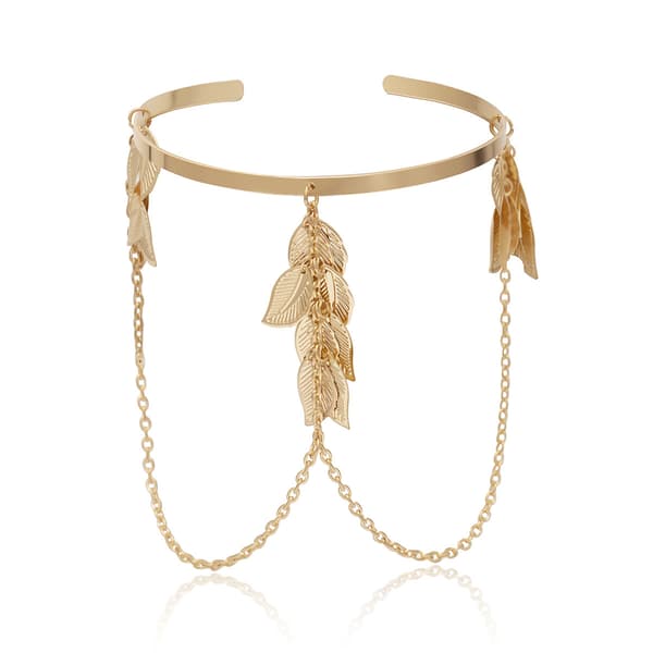 Boho Arm Armband med Ihåligt Lövdesign Arm Smycken