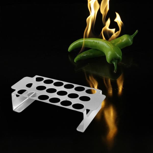 18 Hull Chili Grill Rack Non-Stick Lett Bærbar Jalapeno Grill Rack Pepper Solid Rustfritt Stål for Matlaging BBQ Baking