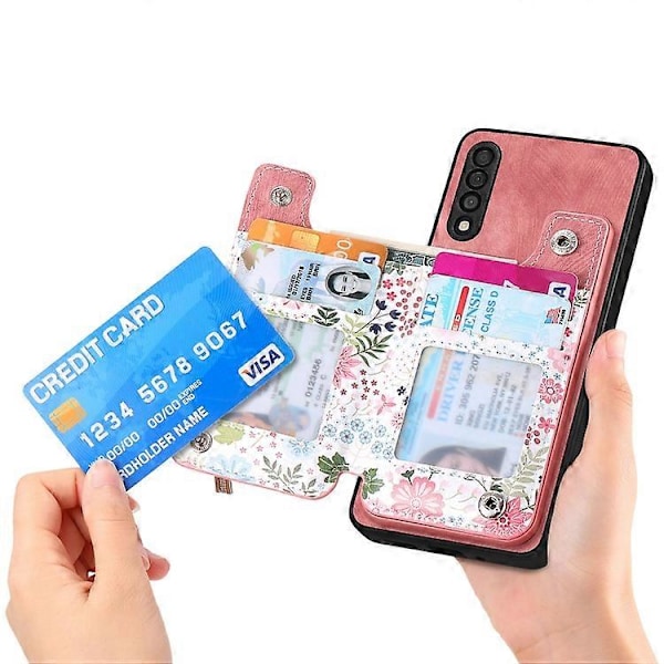 Retro Målad Plånboksfodral med Dragkedja för Samsung Galaxy A32 4G