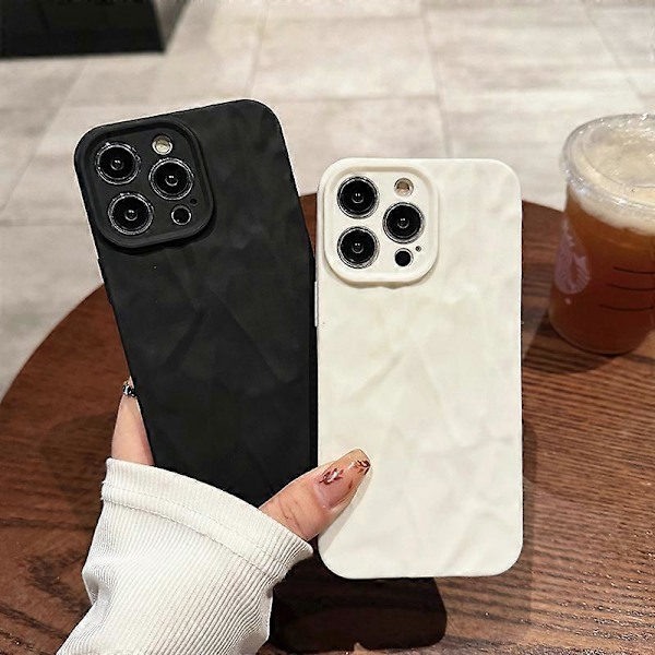 För iPhone 16 mobilskal Apple 13/14 personligt skrynkel mobilskal 12 anti-fall 7/8 mjukt skal iPhone16pro rosa