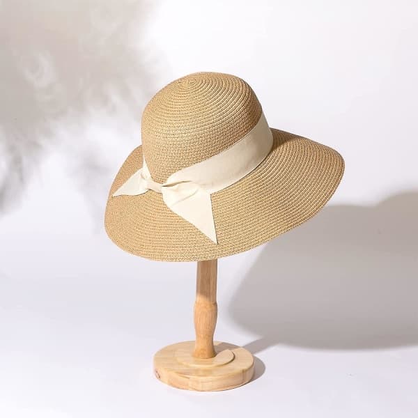 Damer Strand Halm Panama Hat Bredbredd Foldbar Fedora Solhatte Til Kvinder Uv Upf 50+ Hvid White