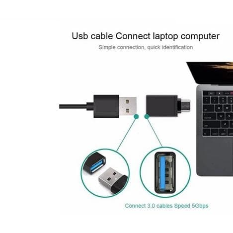 USB-C-sovitin - USB-C (uros) - USB-A (naaras) 3.0 Musta M