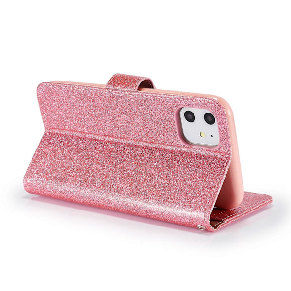 Glitterpuder Kärlek Läder Telefonfodral för iPhone 11