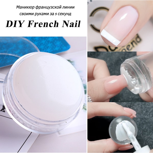 Neglekunststempel, transparent mykt klart stempel white