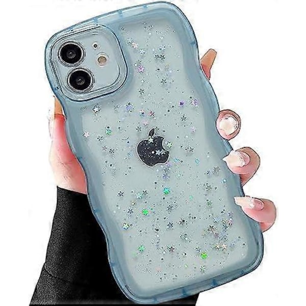 iPhone XR Kuori 6,1 tuuman Kihara Aalto Reuna Muotoilu Läpinäkyvä Bling Glitter Tähti Kiiltävä Kuori Söpö Kirkas Läpinäkyvä Täysi Suoja Pehmeä TPU Iskunkestävä Ph