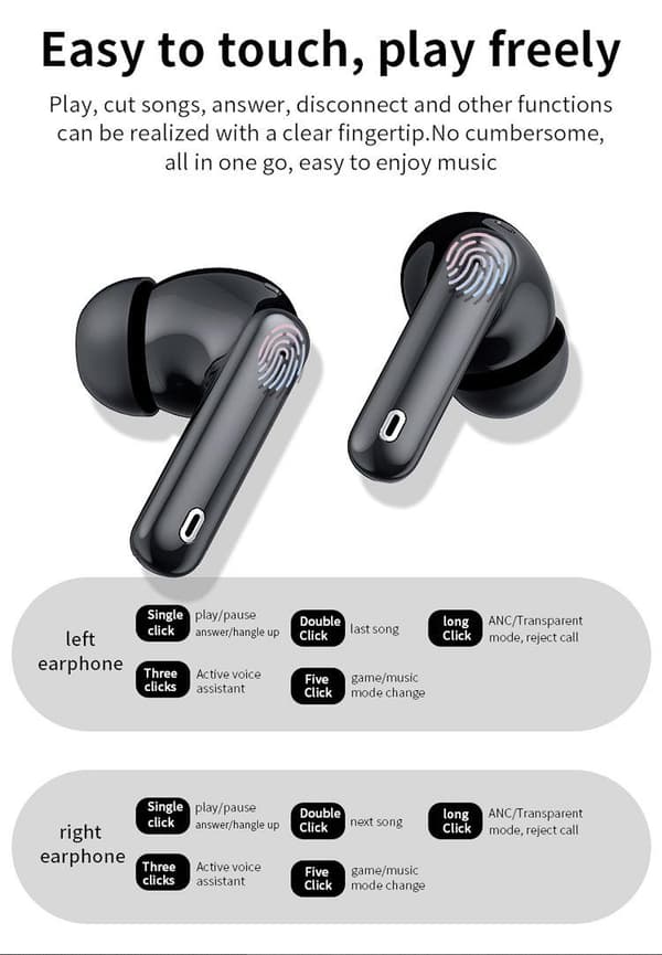 Langattomat Bluetooth-kuulokkeet A50 Pro ANC IPX7 5.1