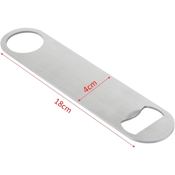 10 st Ölflasköppnare, Platt flasköppnare i rostfritt stål med belagt handtag (Silver)