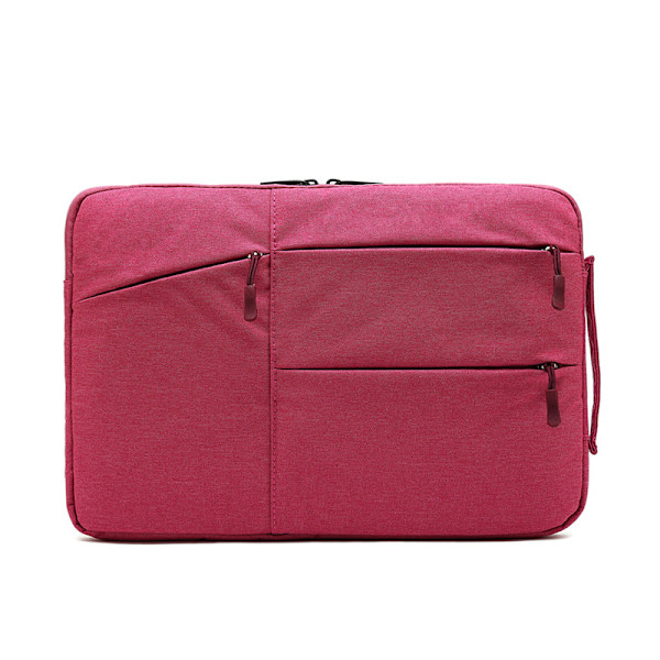 Dobbeltlags tyk plysch indvendig foret taske, laptop taske rose red