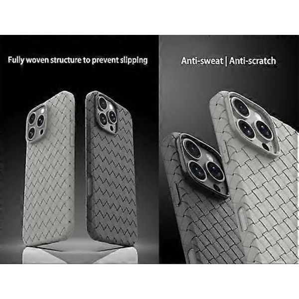 Kompatibel med iPhone 16 Pro Max Cover, varmeafledning og åndbart, let og faldsikret med moderigtigt vævet mønsterdesign
