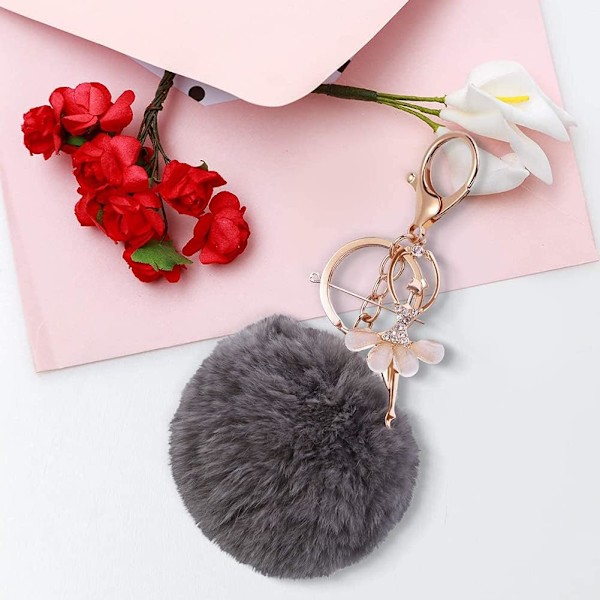 6 kpl Plushiavaimenperää, Strassit ja Plushi Pom-Poms