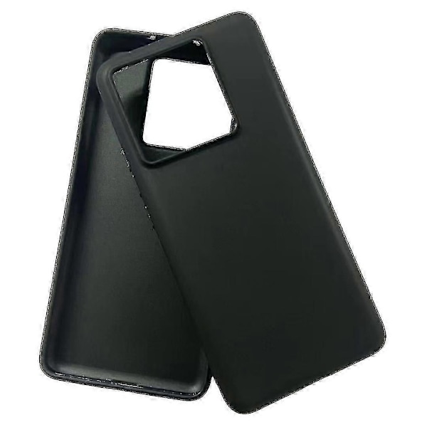 TPU-skal för Xiaomi 13T Pro, matt telefonfodral stötsäkert baksida (stort hål för bakre linsen) - svart