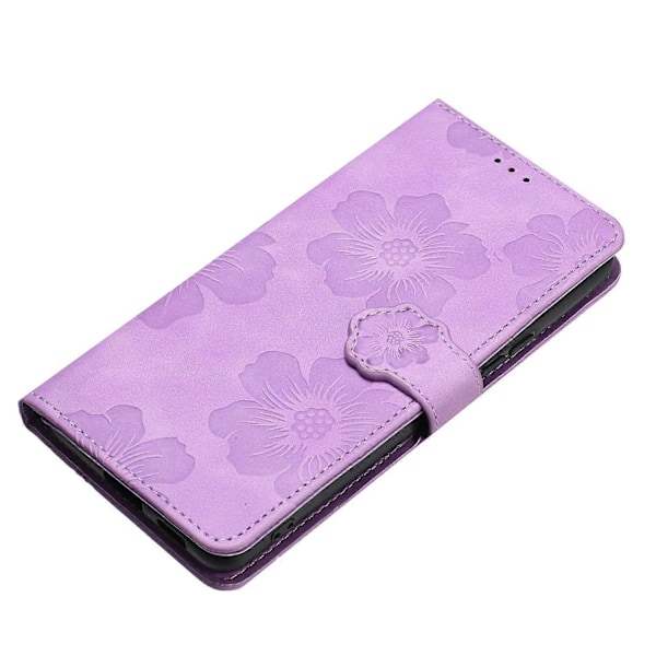 Læder Flip Wallet Etui med Kortlommer og Blomsterprint til iPhone 16
