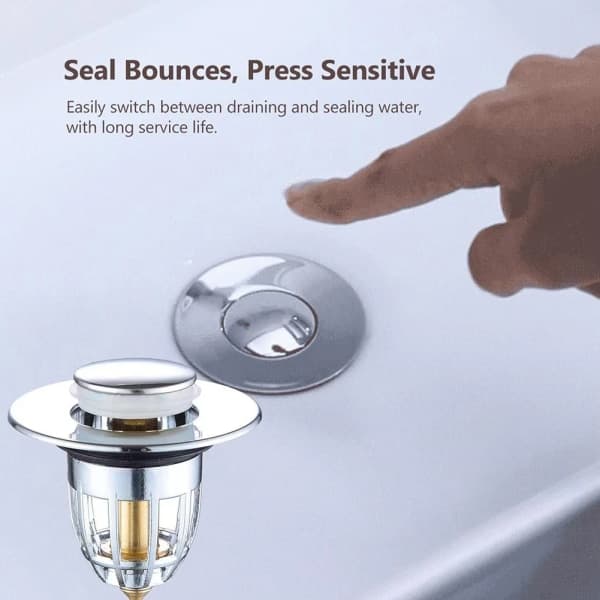 Press Bounce Sink Pop-up Avloppssil Filter Badrum Dusch Sänka Filter Plug Handfat Hår Sänka Sil Köksbadkar Stopper