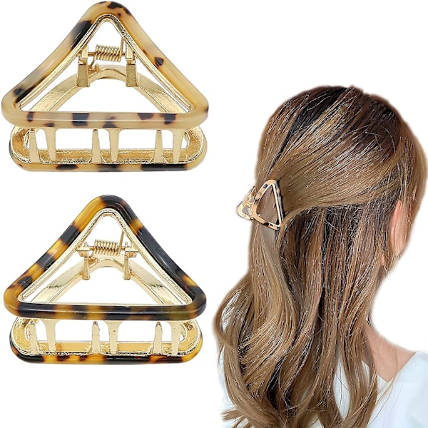 2 stk Minimalistiske Gull-Stil Glass Hawksbill Halo Fargede Blomster