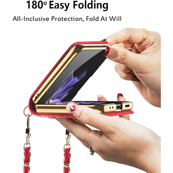 Telefondeksel med kjedestropp for Galaxy Z Flip 3 5G brown