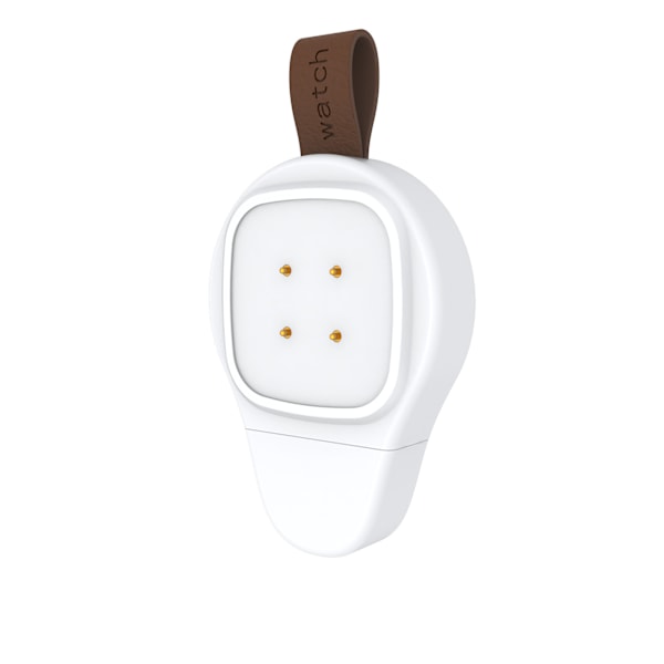 Rejse-venlig bærbar trådløs magnetisk USB-opladerbase til smartwatch white