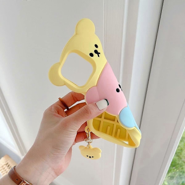 Skal för iPhone 16 Pro Max, Kawaii Mobilskal 3D Silikon Tecknad Godisbjörn Roligt Sött Skal Mjukt Gummi Stötsäkert Skyddsskal Kvinnor Flickor för iPho
