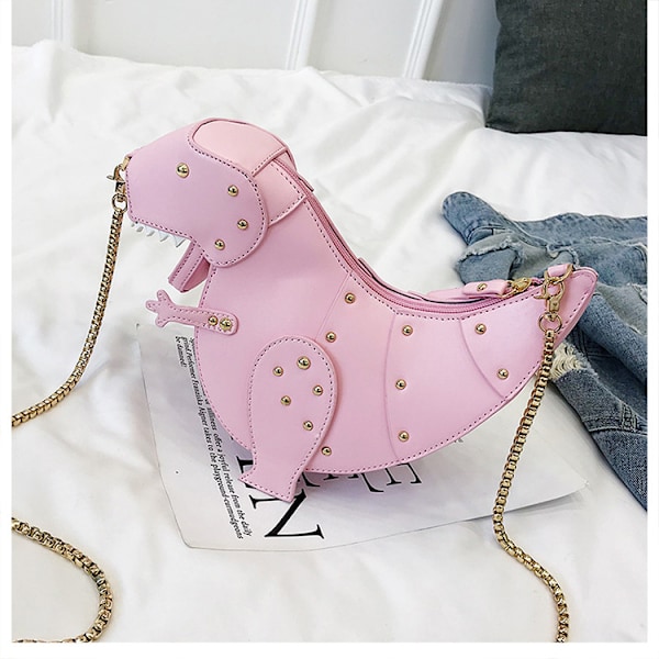 Dinosaurformet Crossbody Skuldertaske Dame Pu Læder pink