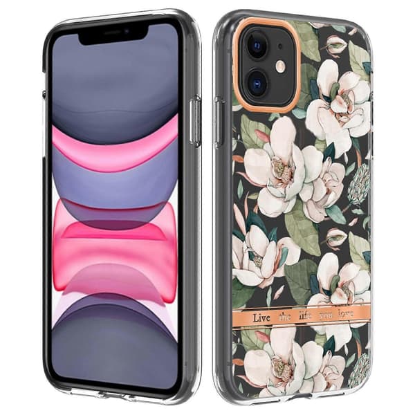 IMD TPU-telefondeksel i blomster- og planteserie for iPhone 11