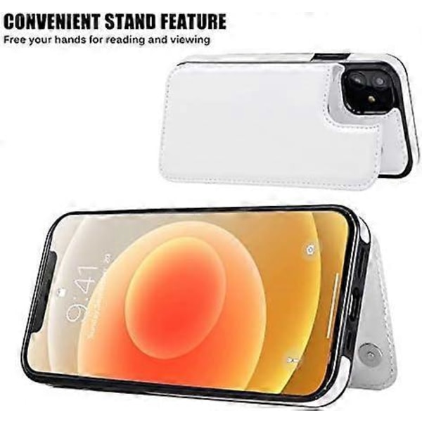 2 stk. Wallet Case Kompatibel med iPhone 12 Pro/12, slankt beskyttelsesetui med kortholder, PU læder etui med stativ og kortpladser med en skærmbeskytter