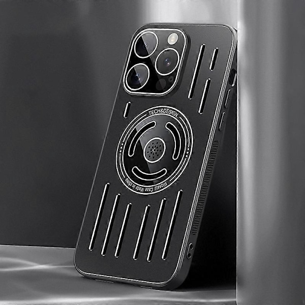 Värmeavledande Skal för iPhone 14 Pro TPU+Metall Magnetisk Baksida med Linsskydd