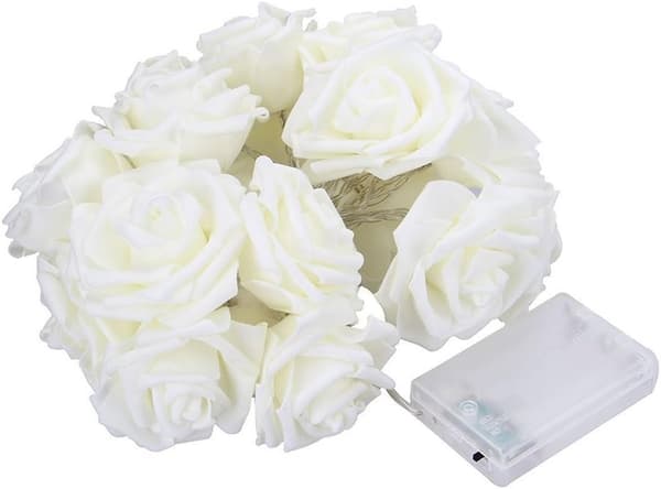 3M 30 LED Rose Fairy Light, Batteridrevet, Varm Hvit