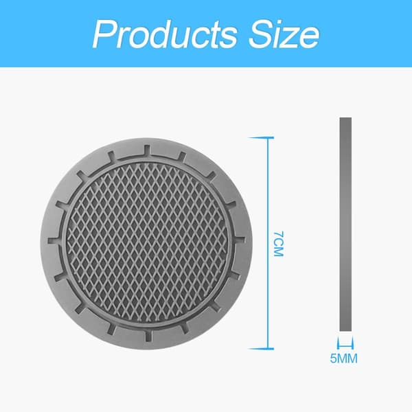CGEAMDY Universal Bilmuggshållare i Silikon - Halkfri Hållbar 7cm Diameter, Biltillbehör, Grå Gray