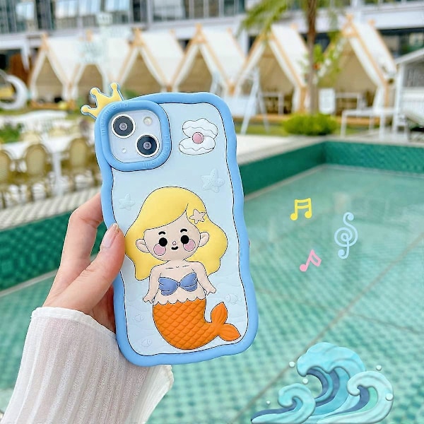 Skal för iPhone 14 Pro Max, Söta 3D Kawaii Mobilskal Roligt Vit Kanin Tecknad Omslag med Handrem Mjukt Silikon Gel Fallskydd Skal Kvinnor Flickor