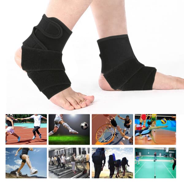 Fotledsstöd Elastiskt Skyddsband Basket Sport Träning Skyddsutrustning Svart Vänster Fot